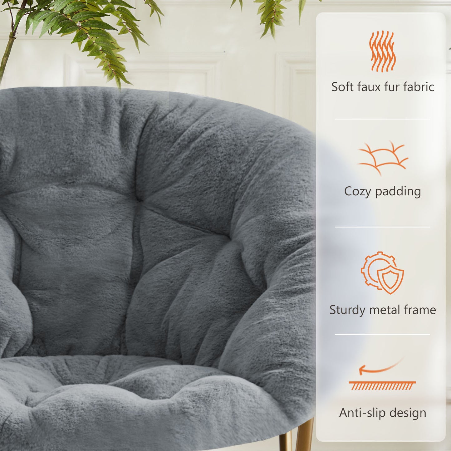 Comfortable Faux Fur Disc Chair