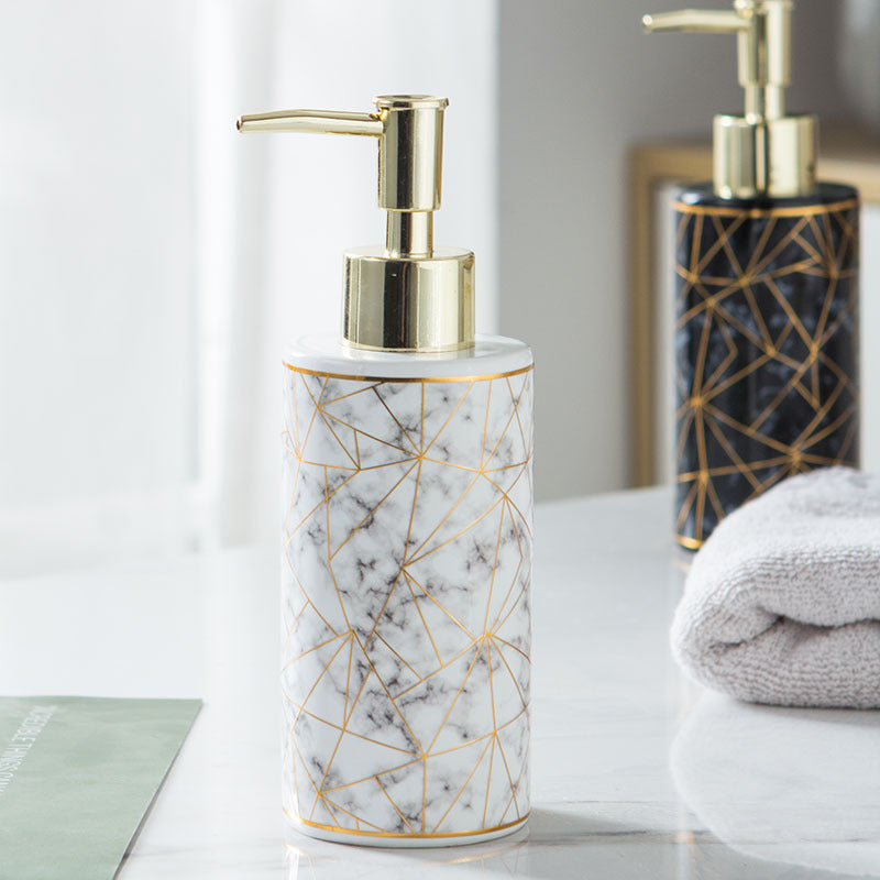 Marble Ceramic Lotion & Shampoo Bottle