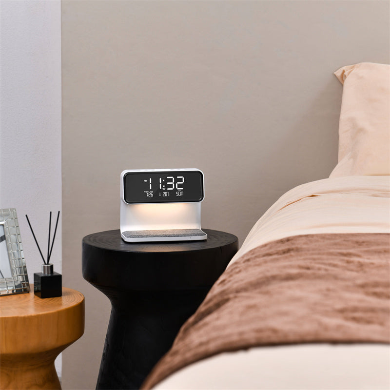 3-in-1 Bedside Lamp & LCD Alarm Clock