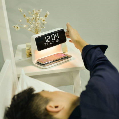 3-in-1 Bedside Lamp & LCD Alarm Clock