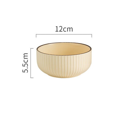 Dinner Retro Striped Household Tableware Dessert Bowl