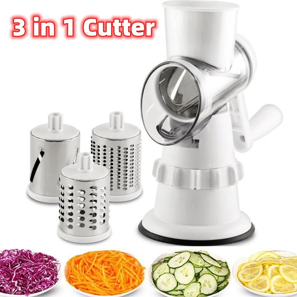 3-in-1 Vegetable Slicer – Manual Grater