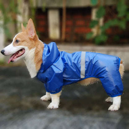 Pet Dog Waterproof Raincoat Jumpsuit Reflective Rain Coat Sunscreen Dog Outdoor Clothes Jacket for Small Dog Pet Supplies