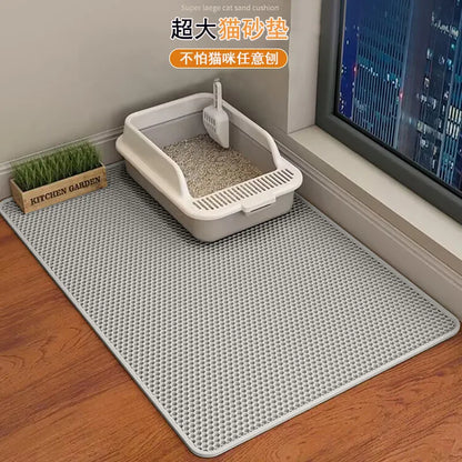 Cat Litter Mat Waterproof Double Layer Pet Litter Box Mat Pet Toilet Cat Mat Nonslip Sand Cat Washable Mat Pet Clean Supplies