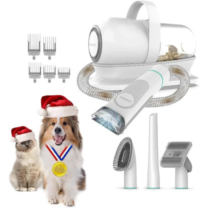 by neabot P1 Pro Pet Grooming Vacuum Suction 99% Pet Hair, Dog Grooming Kit with 5 Professional Grooming Shedding Tools