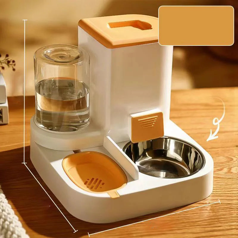 Large Capacity Automatic Cat Food Dispenser Drinking Water Bowl Pet Supplies Wet and Dry Separation Dog Food Container