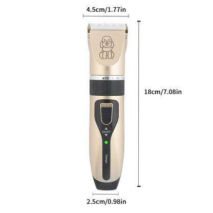 Cat Dog Electrical Professional Hair Clipper for Pets Silent Hair Cutter USB Rechargeable Pet Grooming Clipper Set.