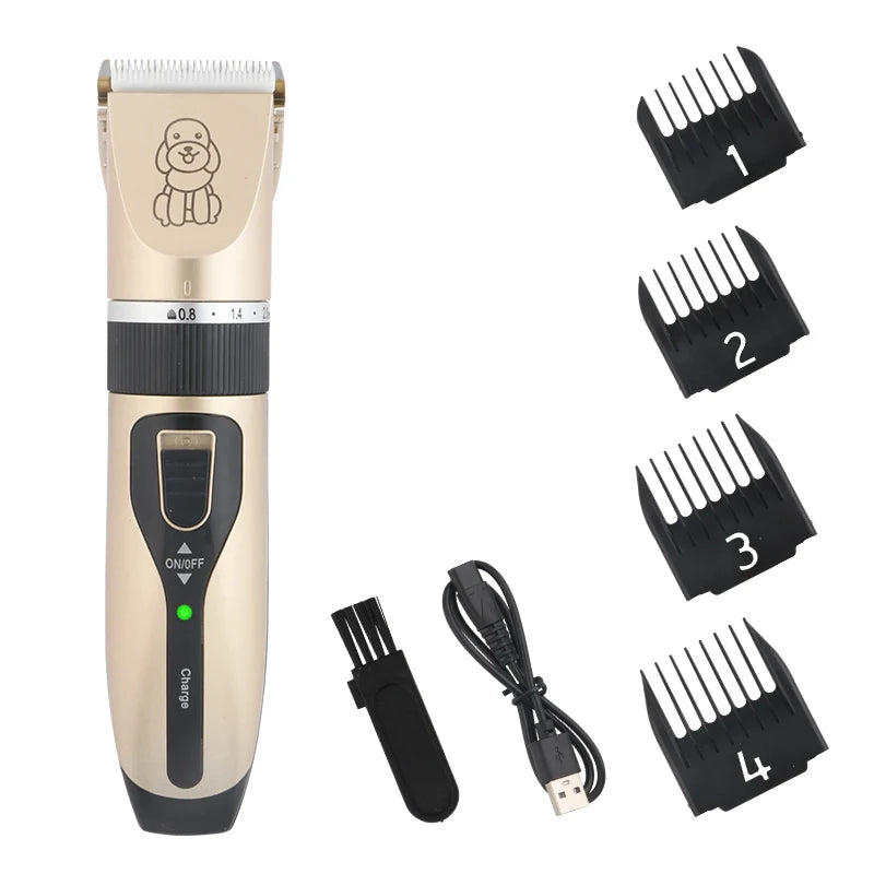 Cat Dog Electrical Professional Hair Clipper for Pets Silent Hair Cutter USB Rechargeable Pet Grooming Clipper Set.