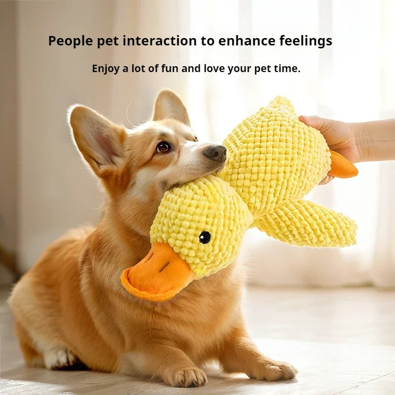 Dog toy plush companion sleeping duck bite resistant teeth grinding sound relief duck sound toy