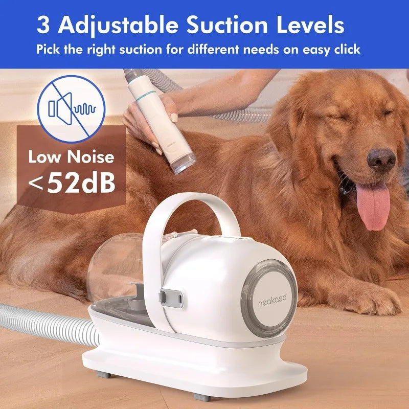 by neabot P1 Pro Pet Grooming Vacuum Suction 99% Pet Hair, Dog Grooming Kit with 5 Professional Grooming Shedding Tools