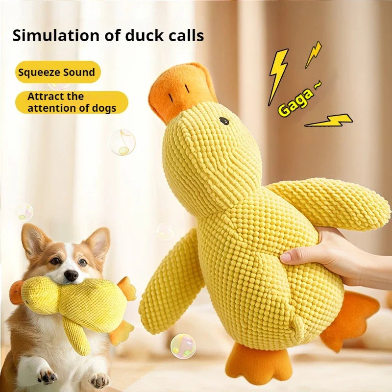 Dog toy plush companion sleeping duck bite resistant teeth grinding sound relief duck sound toy