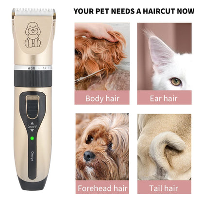 Cat Dog Electrical Professional Hair Clipper for Pets Silent Hair Cutter USB Rechargeable Pet Grooming Clipper Set.