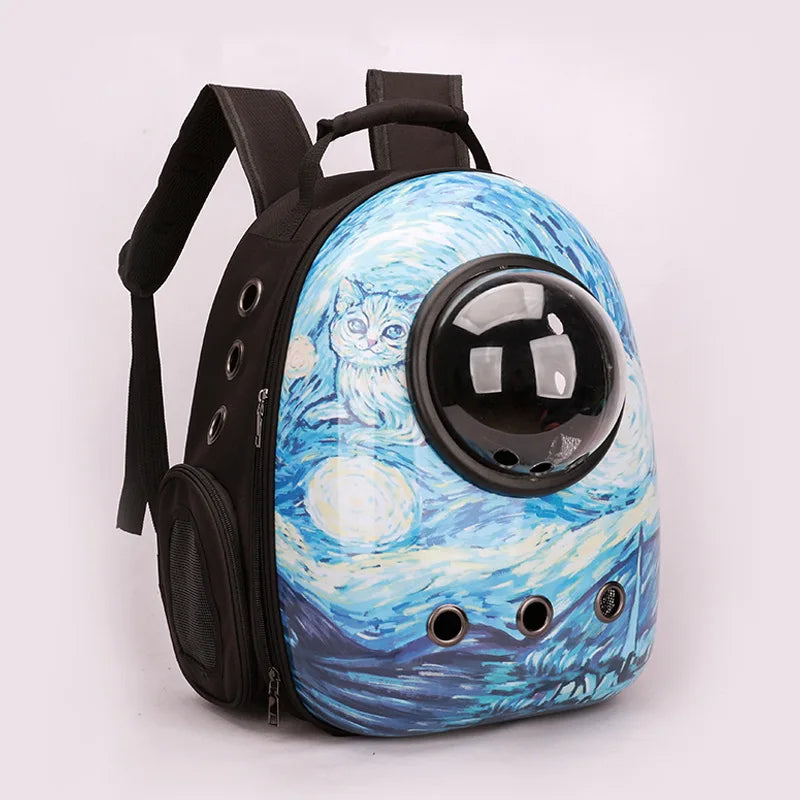 Cat Backpack Astronaut Window Bubble Carrying Pet Carrier Travel Bag Breathable Space Capsule Transparent Bags Dog