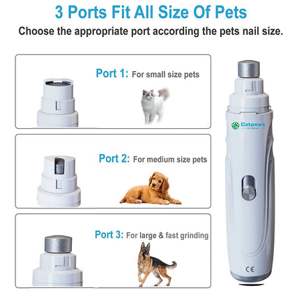 Electric Dog Claw Grinder USB Rechargeable Electric Dog Nail Trimmer Quiet Electric Pet Cat Paws Nail Grooming Trimmer Tools