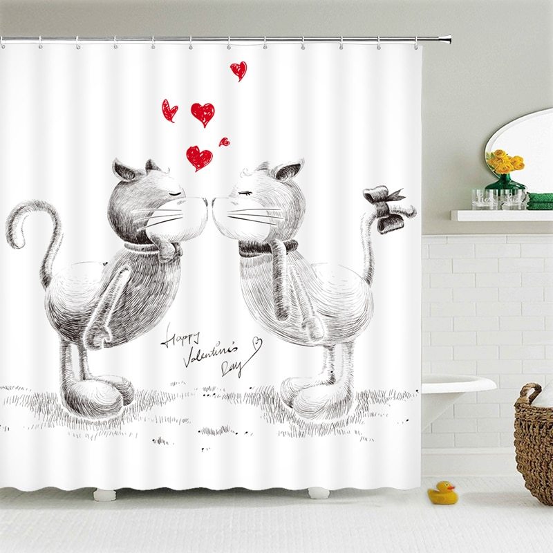 Mildew-Proof Polyester Bathroom Shower Curtain