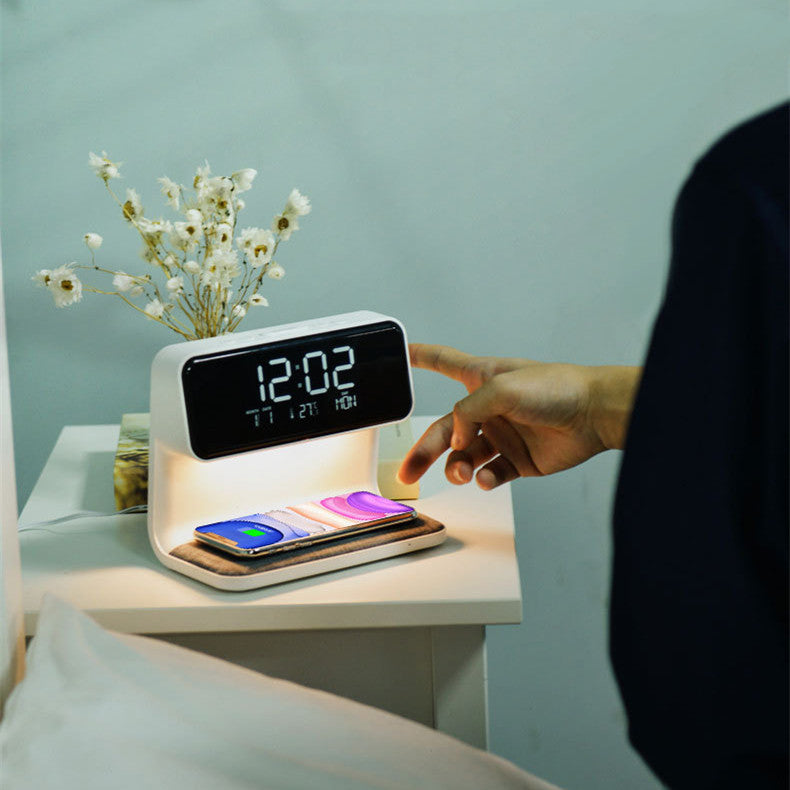 3-in-1 Bedside Lamp & LCD Alarm Clock